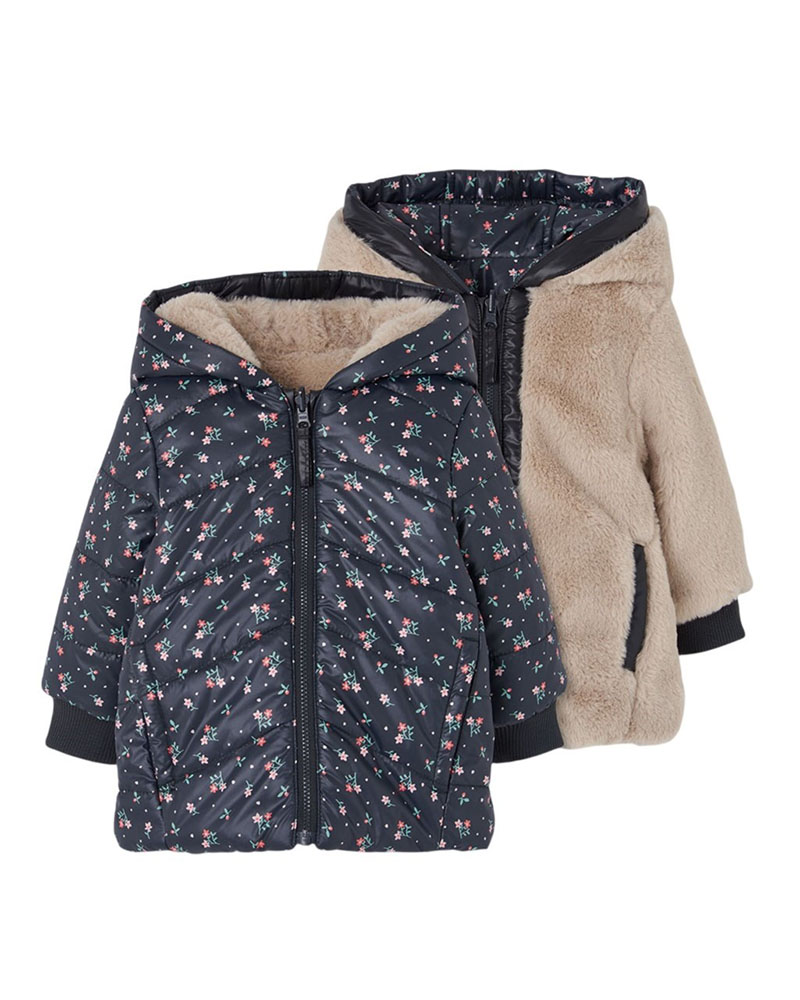 BOBOLI Reversible technical fabric parka for girl - 324199