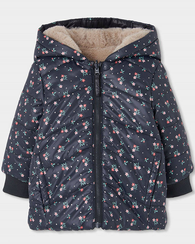 BOBOLI Reversible technical fabric parka for girl - 324199
