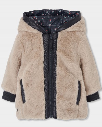 BOBOLI Reversible technical fabric parka for girl - 324199