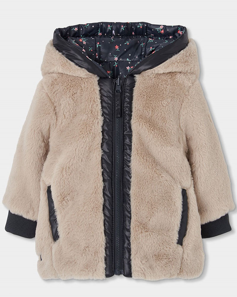 BOBOLI Reversible technical fabric parka for girl - 324199
