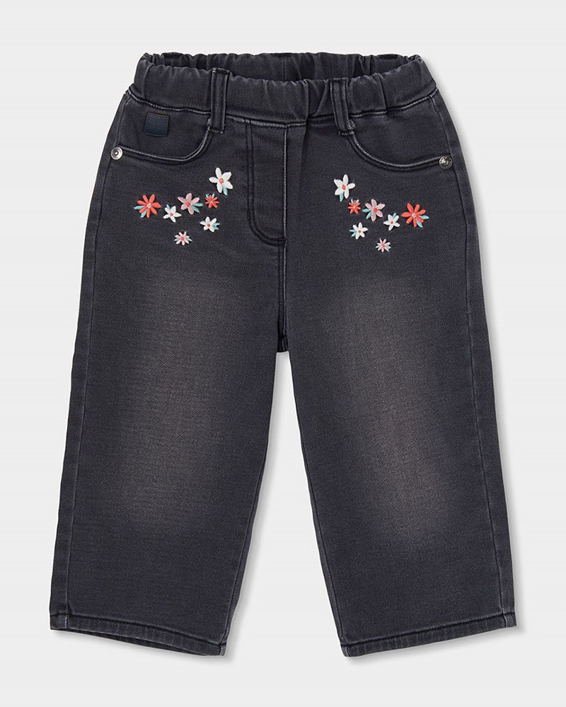 BOBOLI Denim trousers knit for girl -BCI - 324010