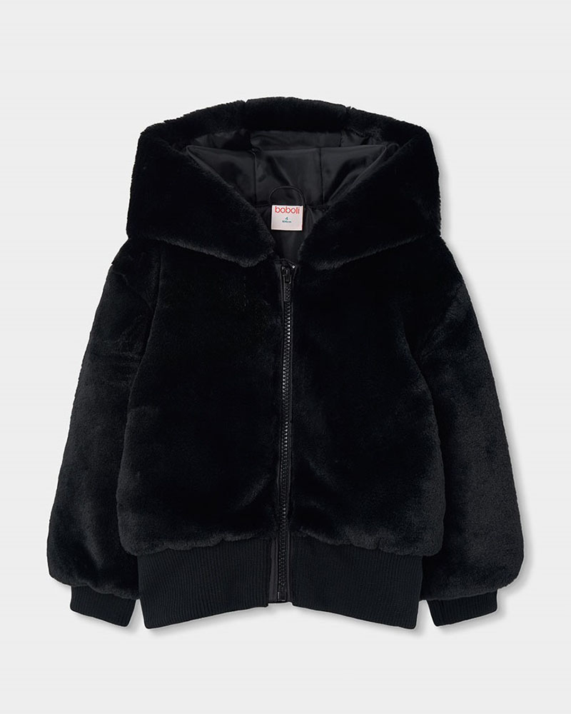BOBOLI Fluffy hooded jacket for girl - 774109
