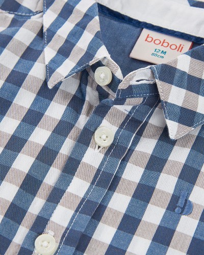 BOBOLI Poplin shirt check for boy -BCI - 814047