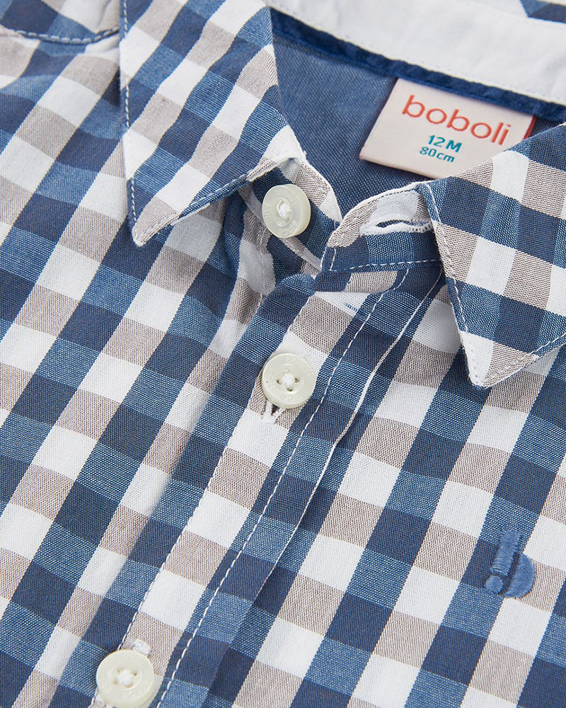 BOBOLI Poplin shirt check for boy -BCI - 814047