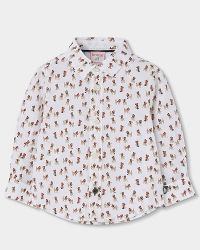 BOBOLI Poplin shirt printed for boy -BCI - 824015