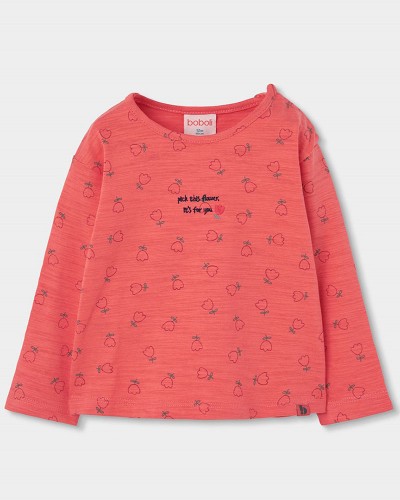 BOBOLI Knit t-Shirt flame for girl -BCI - 334044