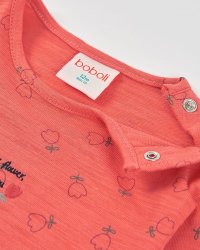BOBOLI Knit t-Shirt flame for girl -BCI - 334044