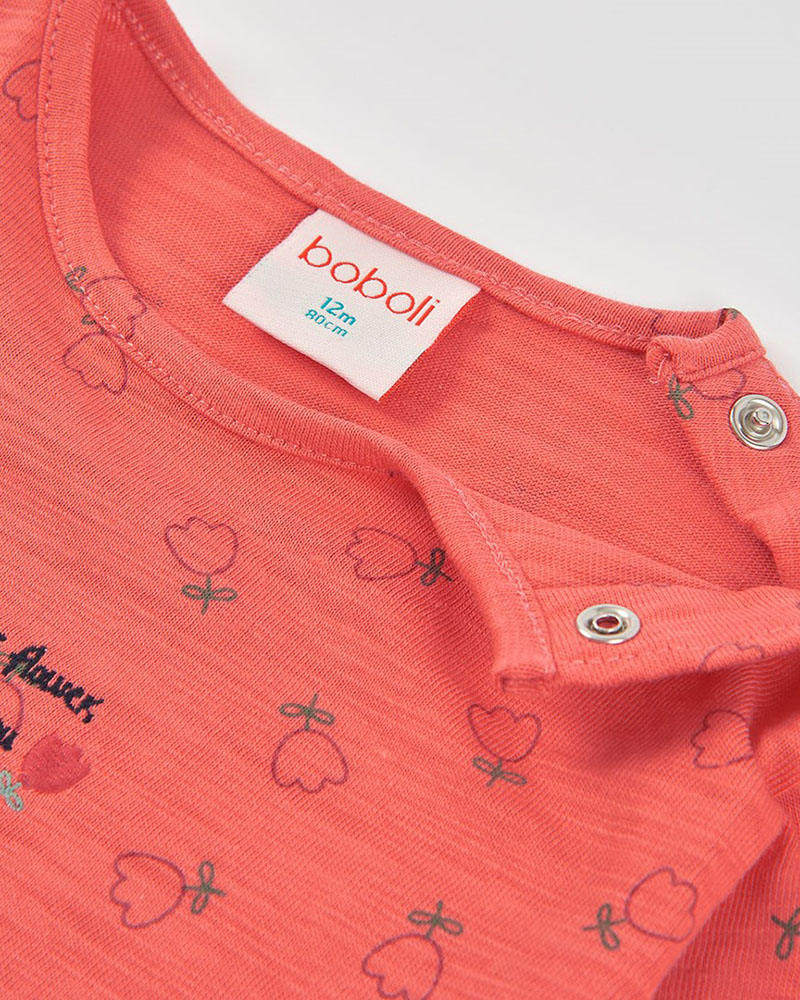 BOBOLI Knit t-Shirt flame for girl -BCI - 334044