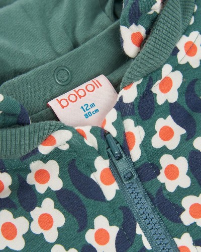 BOBOLI Fleece jacket floral for girl -BCI - 334066