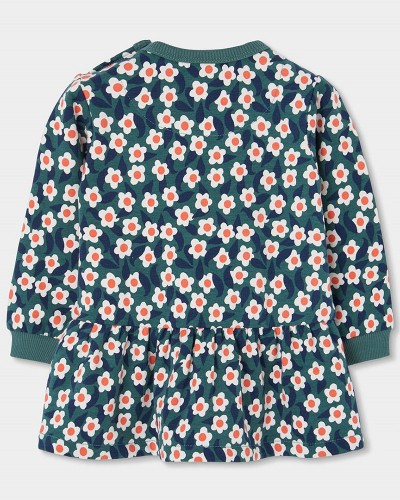 BOBOLI Fleece dress floral for girl -BCI - 334000
