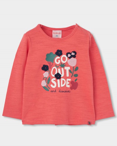 BOBOLI Knit t-Shirt flame for girl -BCI - 334022