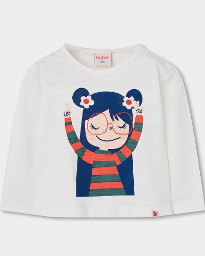 BOBOLI Knit t-Shirt flame for girl -BCI - 334101
