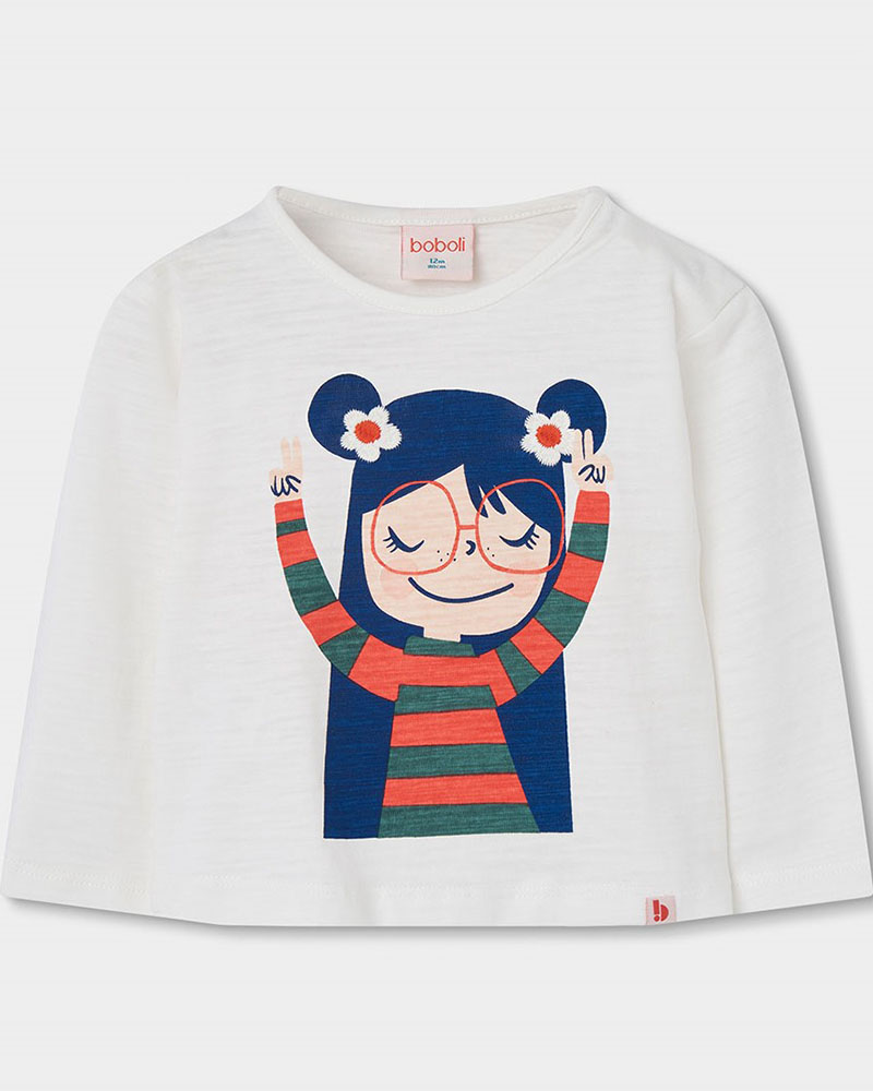 BOBOLI Knit t-Shirt flame for girl -BCI - 334101