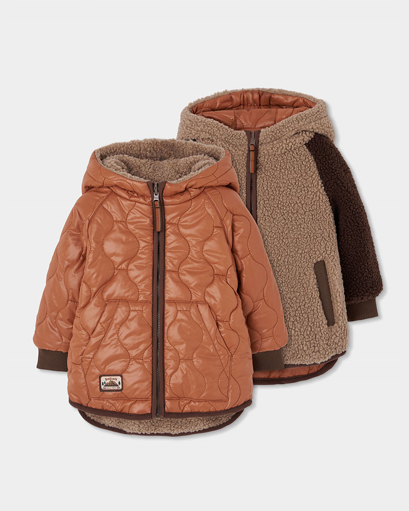BOBOLI Reversible technical fabric parka for boy - 514189