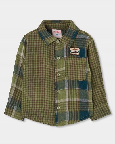 BOBOLI Shirt check for boy -BCI - 514178