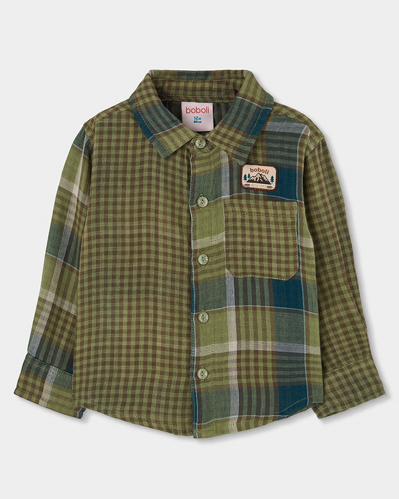 BOBOLI Shirt check for boy -BCI - 514178