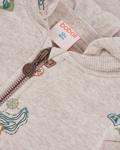 BOBOLI Fleece jacket printed for boy -BCI - 514156