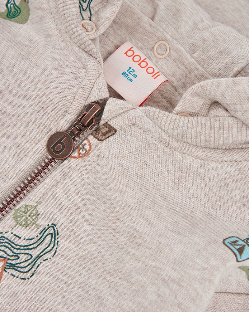 BOBOLI Fleece jacket printed for boy -BCI - 514156
