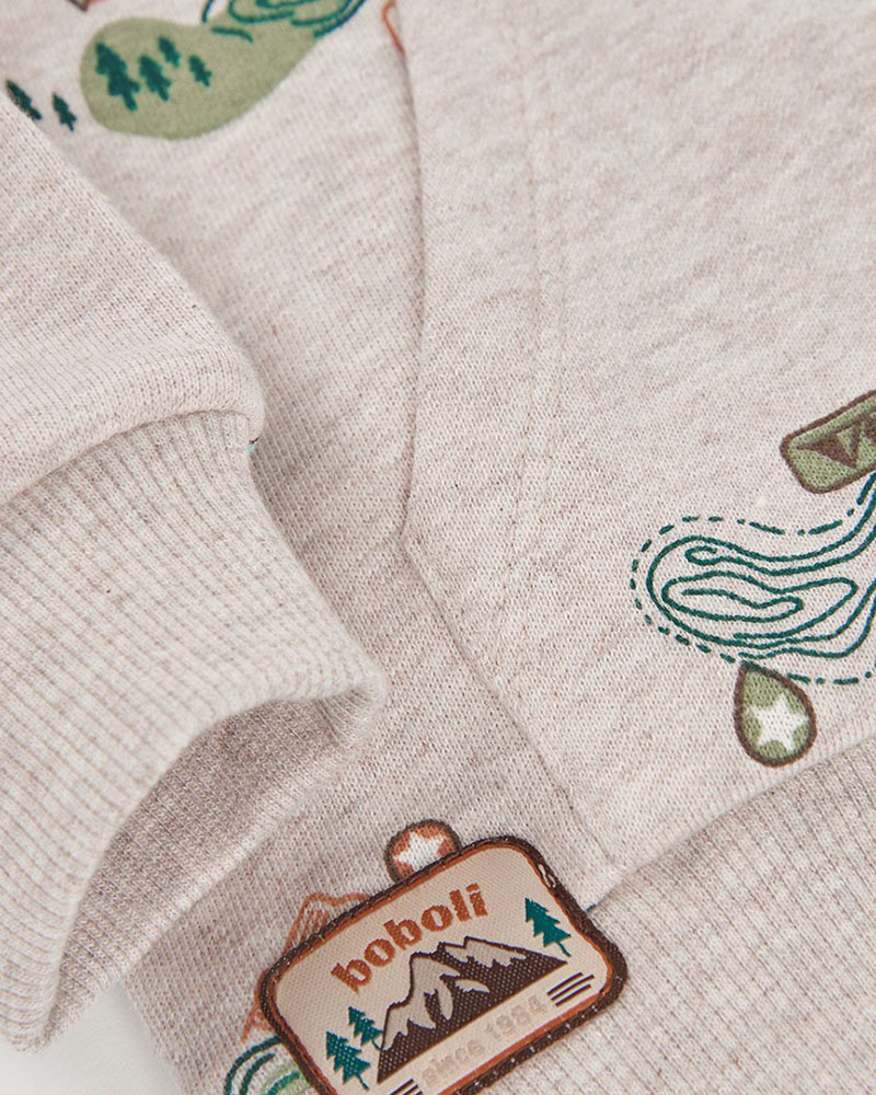 BOBOLI Fleece jacket printed for boy -BCI - 514156