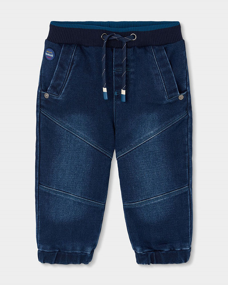 BOBOLI Denim trousers knit for boy -BCI - 524023