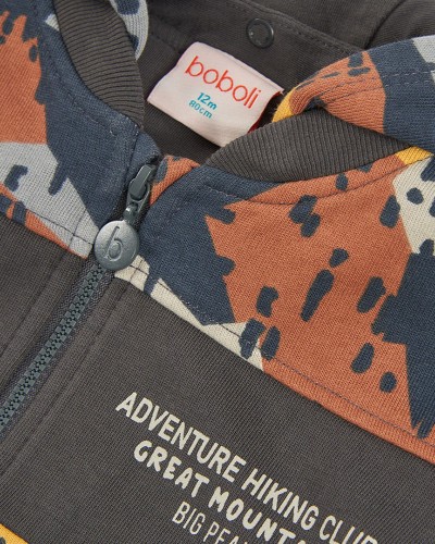 BOBOLI Fleece jacket printed for boy -BCI - 534147