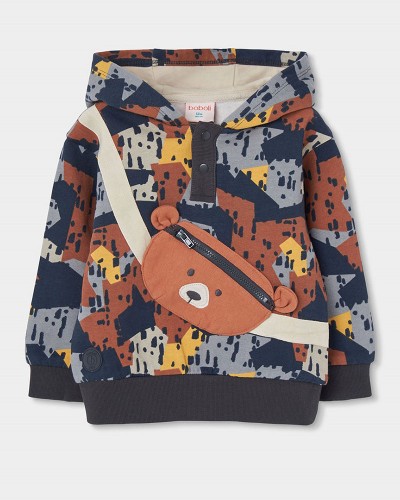 BOBOLI Fleece sweatshirt printed for boy -BCI - 534002