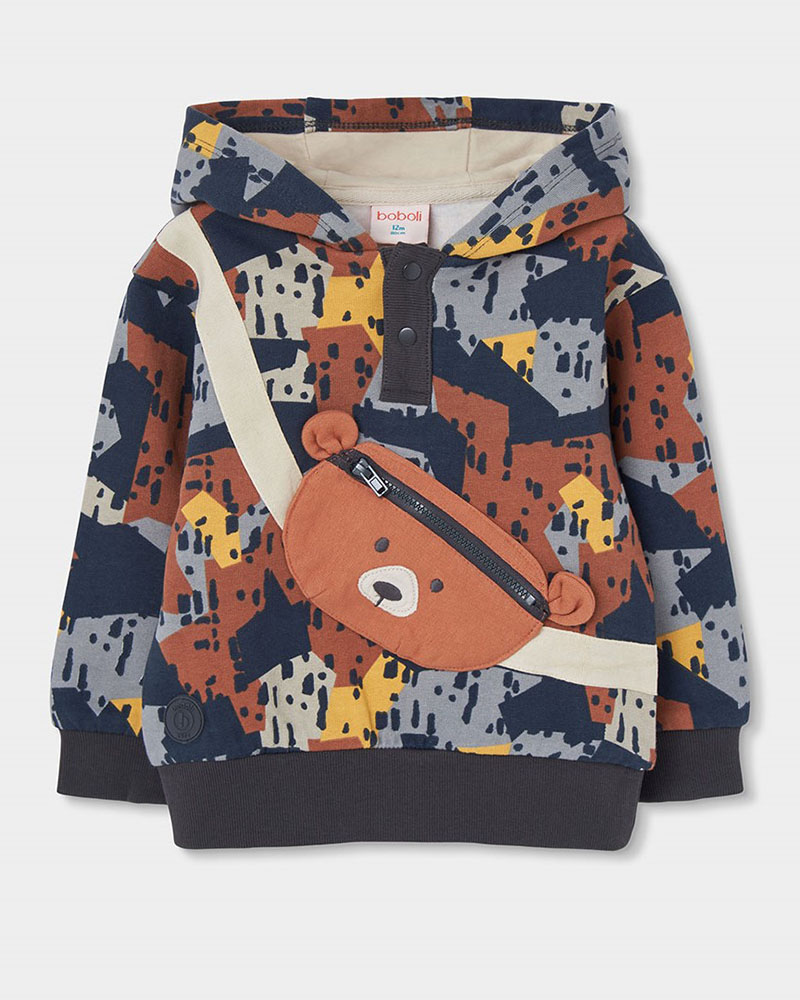 BOBOLI Fleece sweatshirt printed for boy -BCI - 534002