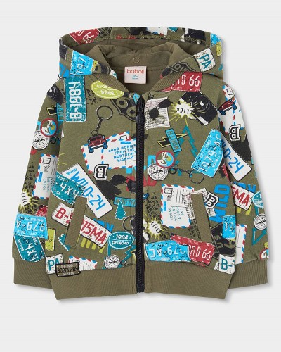 BOBOLI Fleece jacket printed for boy -BCI - 544148