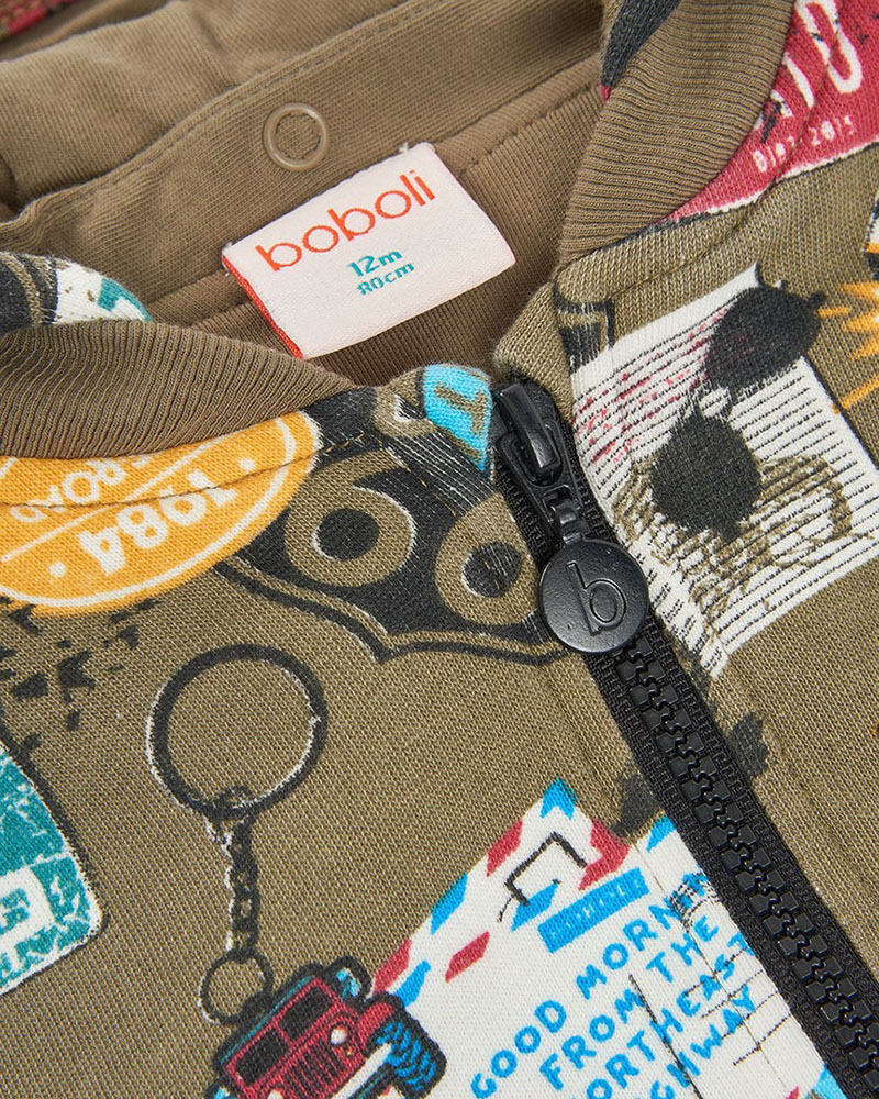 BOBOLI Fleece jacket printed for boy -BCI - 544148