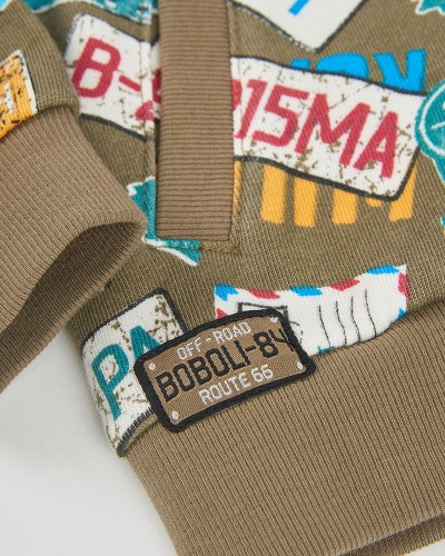 BOBOLI Fleece jacket printed for boy -BCI - 544148