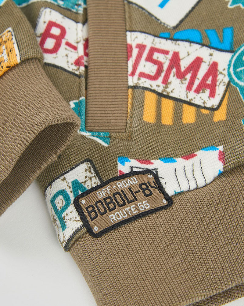 BOBOLI Fleece jacket printed for boy -BCI - 544148