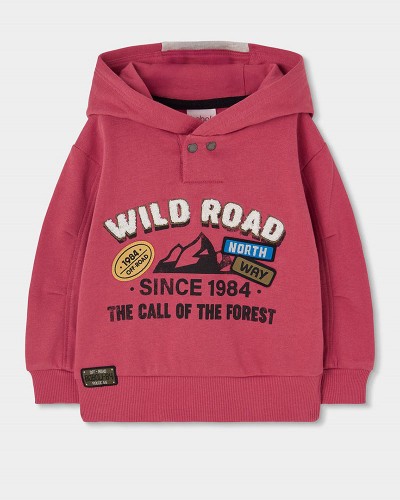 BOBOLI Fleece with hood sweatshirt for boy -BCI - 544003