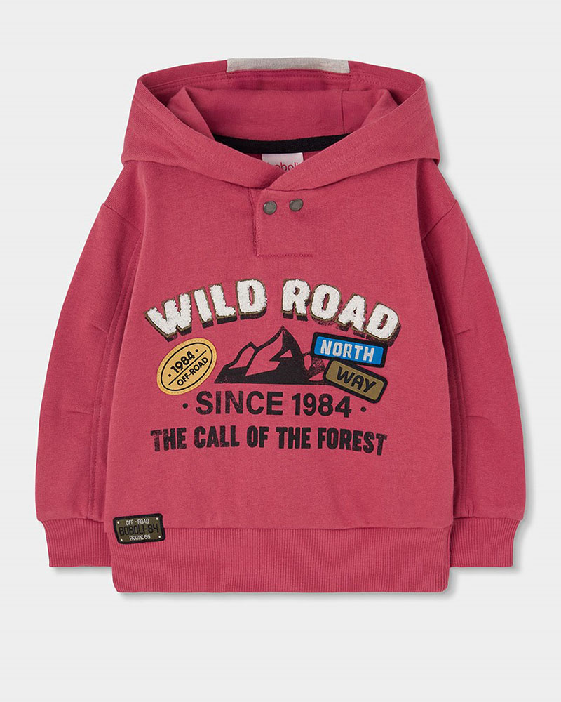 BOBOLI Fleece with hood sweatshirt for boy -BCI - 544003
