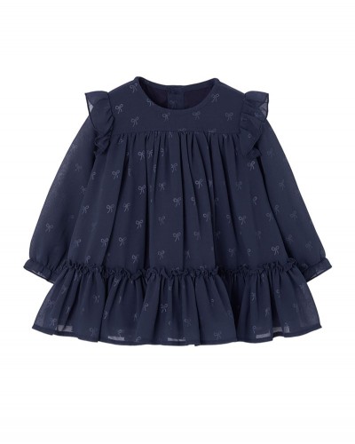 BOBOLI Chiffon dress laces for girl -BCI - 754051
