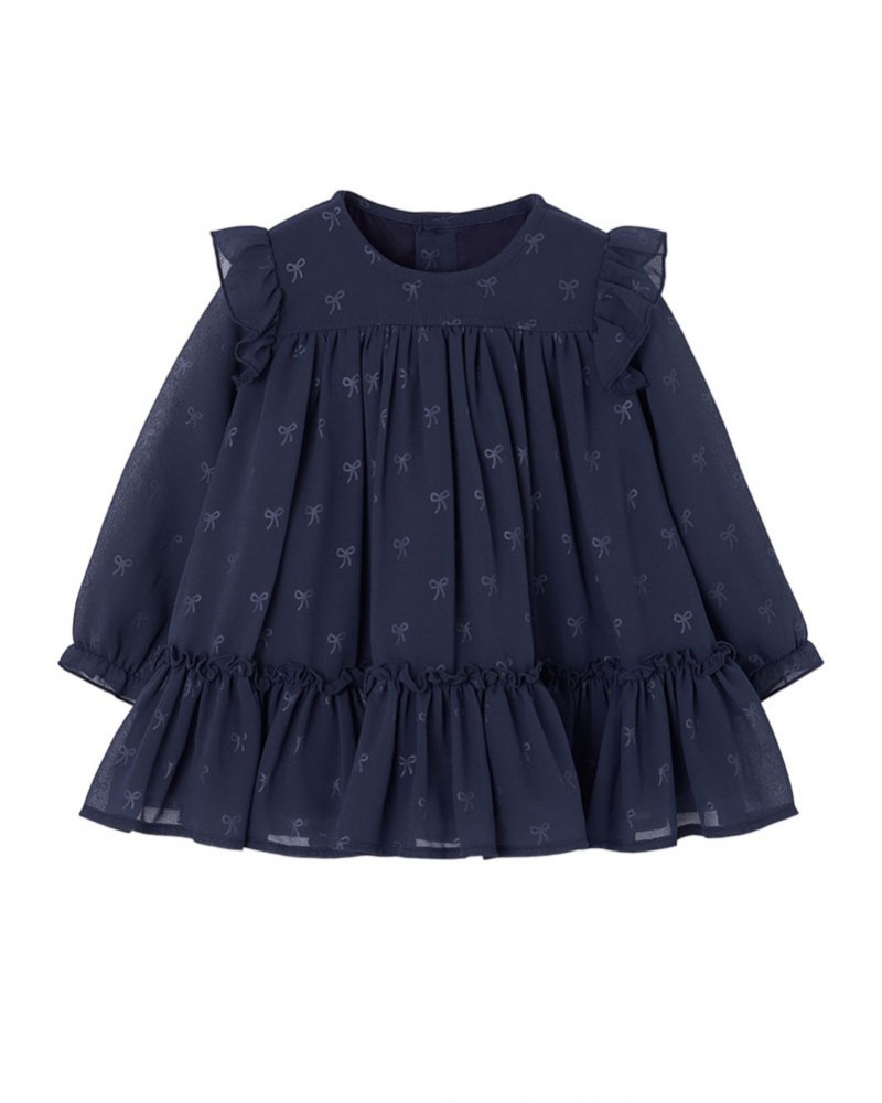 BOBOLI Chiffon dress laces for girl -BCI - 754051