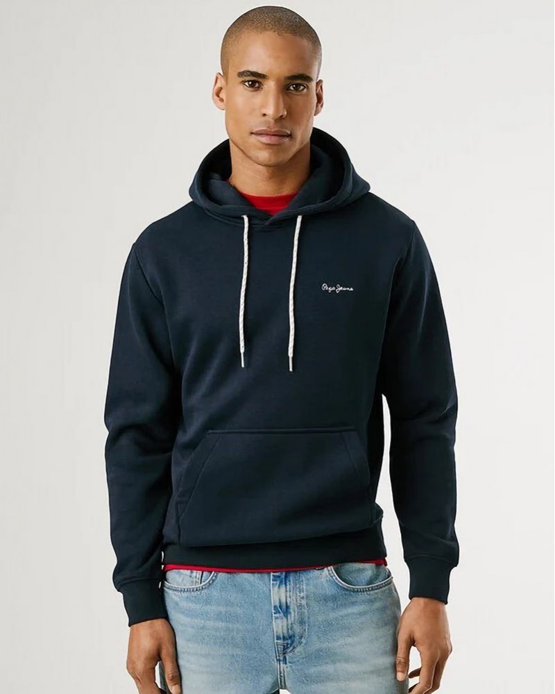 PEPE JEANS DROP 2A MACBETH SMALL LOGO PLAIN HOODIE ΦΟΥΤΕΡ ΑΝΔΡΙΚΟ - PJ0APPM5800012000000