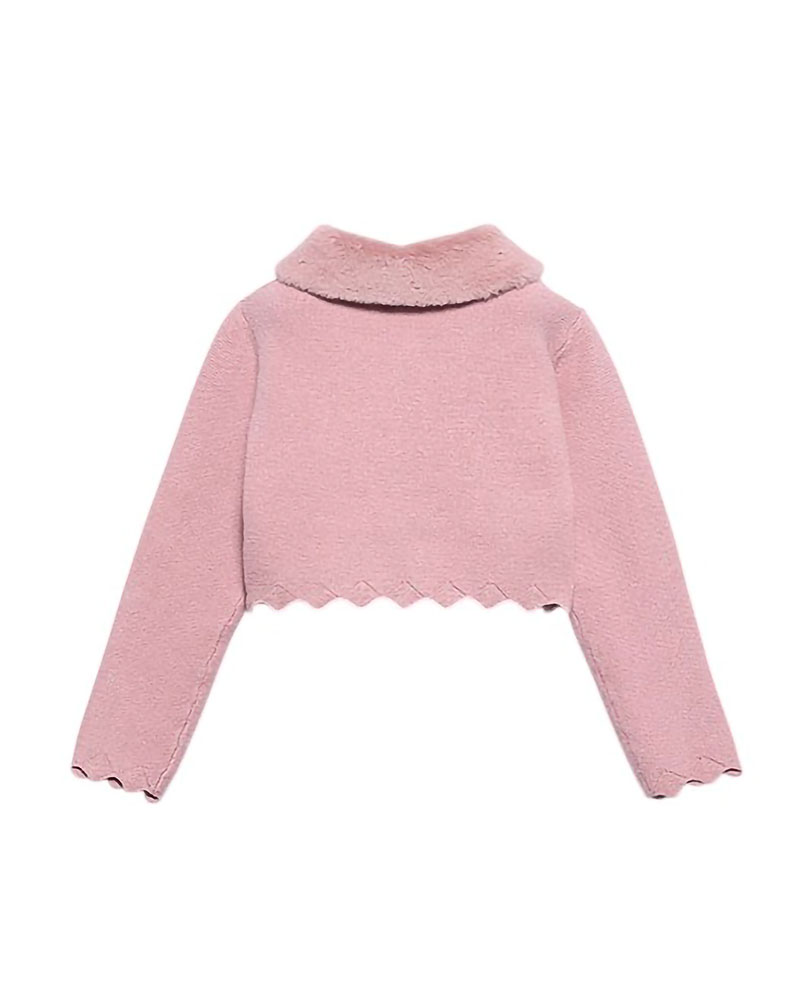 ABEL & LULA Ζακετα πλεκτη γιακας γουνα - 15-05834