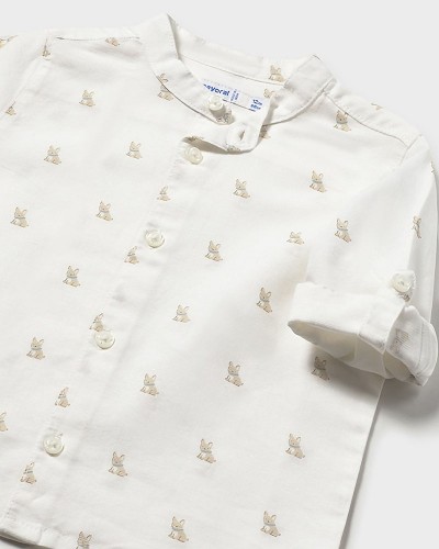 MAYORAL Πουκαμισο μακρυμανικο λινο γιακας μαο - 26-01116