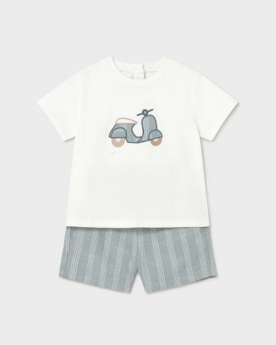 MAYORAL Σετ βερμουδα λινη απλικε - 26-01227