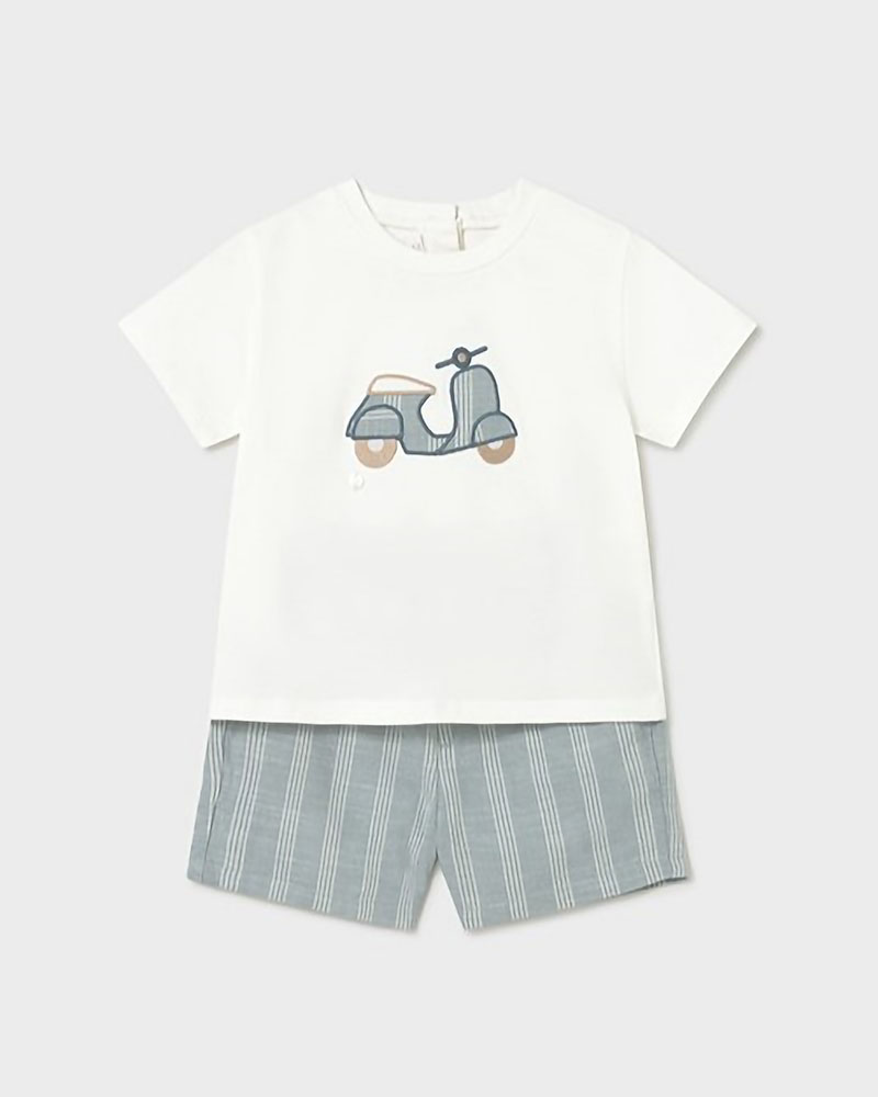 MAYORAL Σετ βερμουδα λινη απλικε - 26-01227