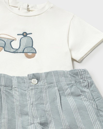 MAYORAL Σετ βερμουδα λινη απλικε - 26-01227