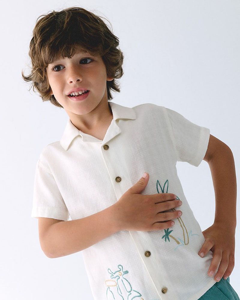 MAYORAL Πουκαμισο κοντομανικο κεντητο - 26-03114