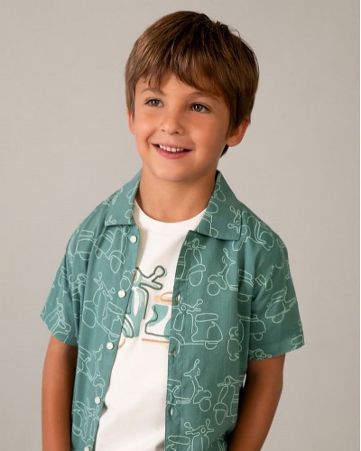 MAYORAL Πουκαμισο κοντομανικο σταμπωτο - 26-03115