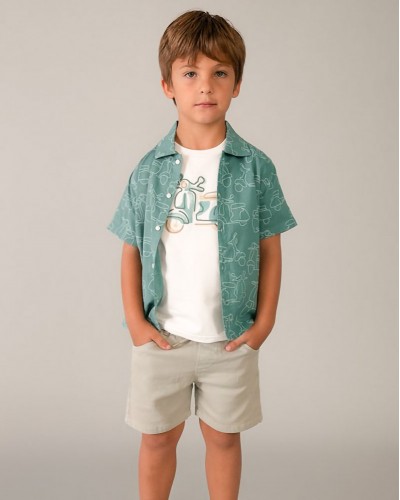 MAYORAL Πουκαμισο κοντομανικο σταμπωτο - 26-03115