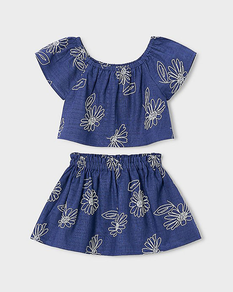 MAYORAL Σετ φουστα λινη σταμπωτη - 26-03947