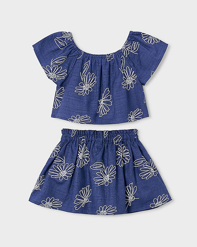 MAYORAL Σετ φουστα λινη σταμπωτη - 26-03947