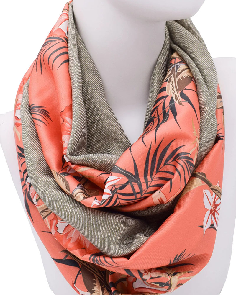 VIND.GR LNTS_NFNT_VIRGINIE_ORANGE_OLIVE INFINITY ΣΑΤΕΝ - ΛΙΝΟ - 1251115005