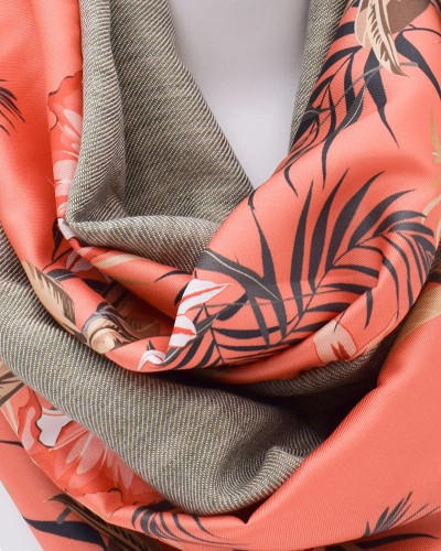 VIND.GR LNTS_NFNT_VIRGINIE_ORANGE_OLIVE INFINITY ΣΑΤΕΝ - ΛΙΝΟ - 1251115005