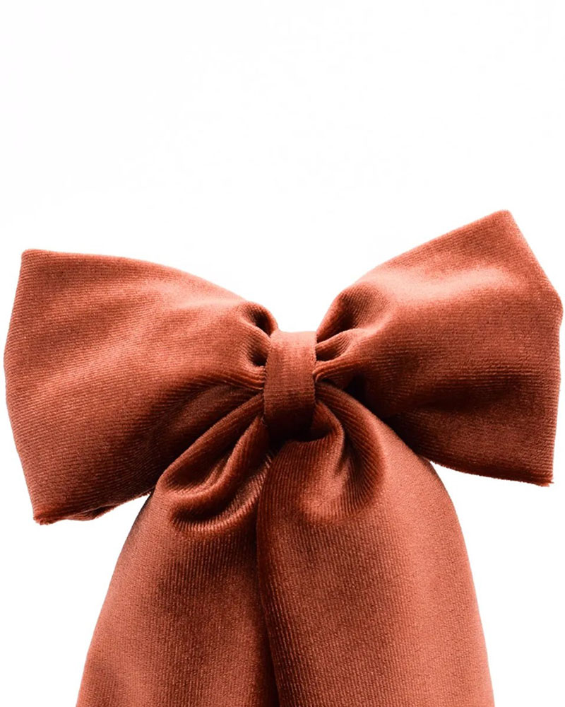 VIND.GR VLVT BRICK    Φιογκος για τα μαλλια με μπαρετα - 2241231003