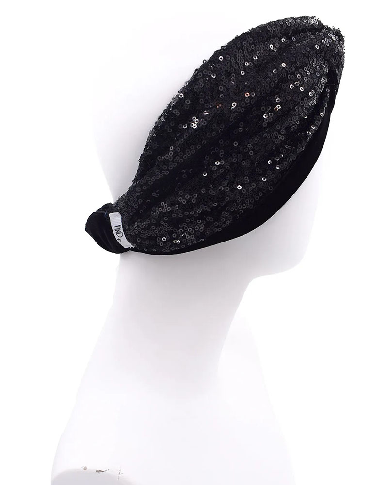 VIND.GR SQN BLACK   Bandana διπλης οψης για τα μαλλια που φοριεται και ως κολιε - 2241244001